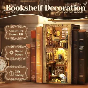 Cutebee Book Nook Kit, DIY Miniature House, Eternal Bookstore Dollhouse, 3D Wooden Puzzle, Bookshelf Decor, Gifts for Family and Friends, Miniature Set