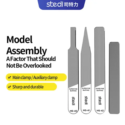 Stedi Ultra Fine Polishing File Set (4PCS, #10000 Grit) Abrasive Tools for Plastic Gundam Models, Wood & Resin Parts