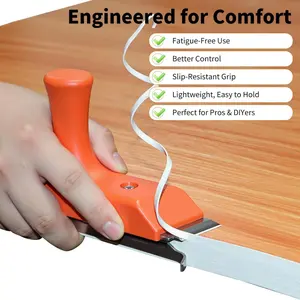 3-In-1 Woodworking Edge Banding Trimmer with Durable Stainless Steel Blades, Suitable for Curved, Straight & Rounded Edges, Edge Band Glue Coating Function