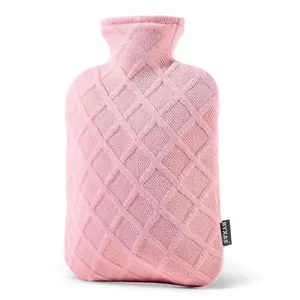 FORICOM Hot Water Bottle with Lid, 2L Capacity Pain Relief, Heating Pad, Hand Warmer, Bed Warmer Classic Design BPA-Free, Body-Contoured Fit The Perfect Gift for Your Loved One