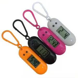 2Counts/Set Fashion Oval Digital Keychain Watch, Portable Electronic Clock Key Ring, Multifunctional Time Display Pendant, Kids Time Management Tool