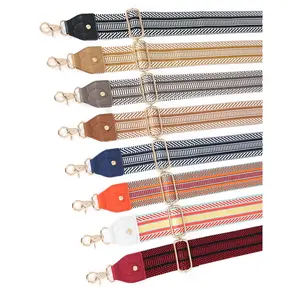 5CM Width Adjustable Wide Shoulder Strap DIY Single Shoulder No Drill Embroidered Old Flower Wide Sling Canvas Bag Strap