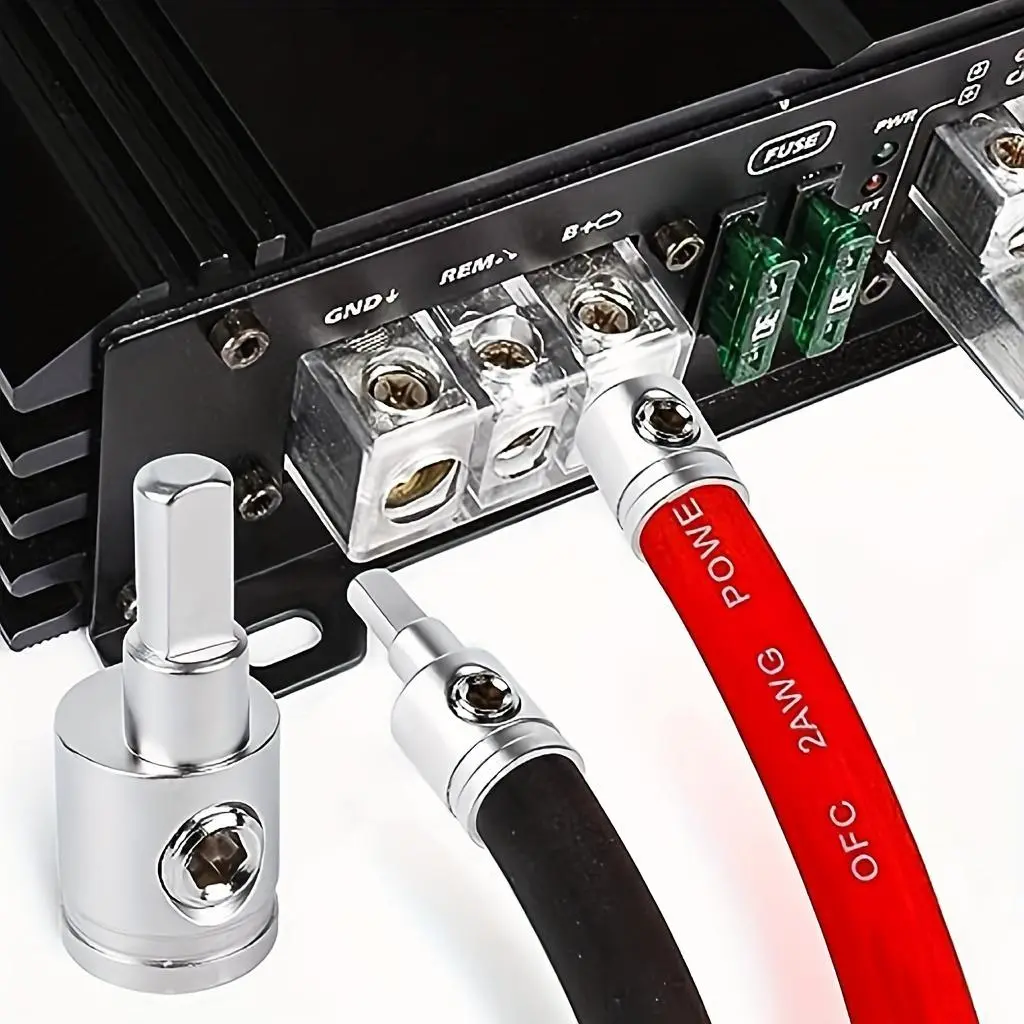 Car Stereo Audio AWG Pin Power Ground Wire Adapter, Easy Installation and Secure Connection, Universal Car Heavy-Duty Amp Input Reducer