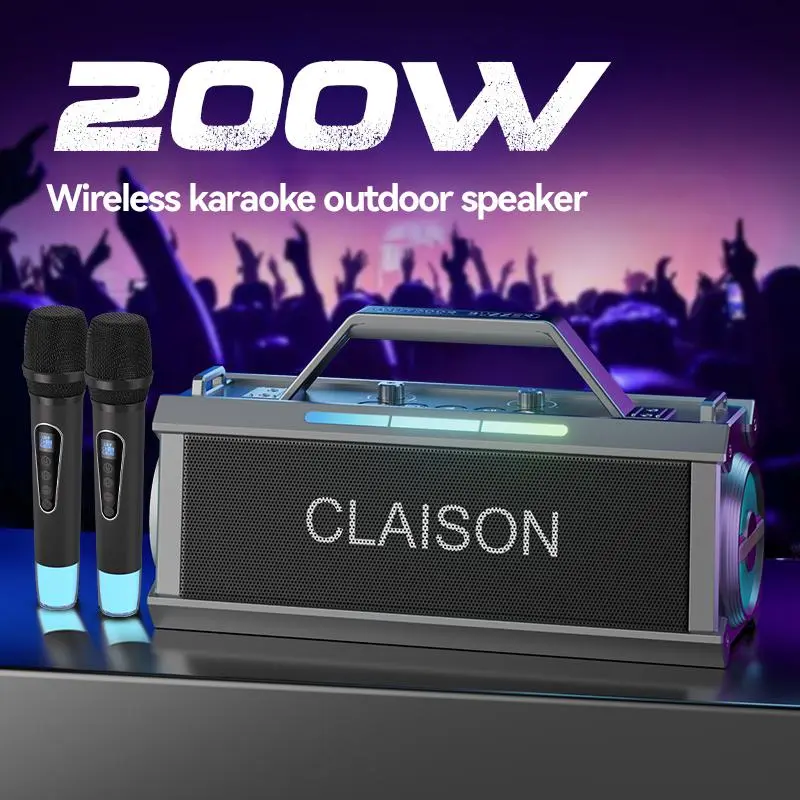 T90 200W Portable Loud Bluetooth Speakers with Subwoofer, Waterpr Audio Smartphone