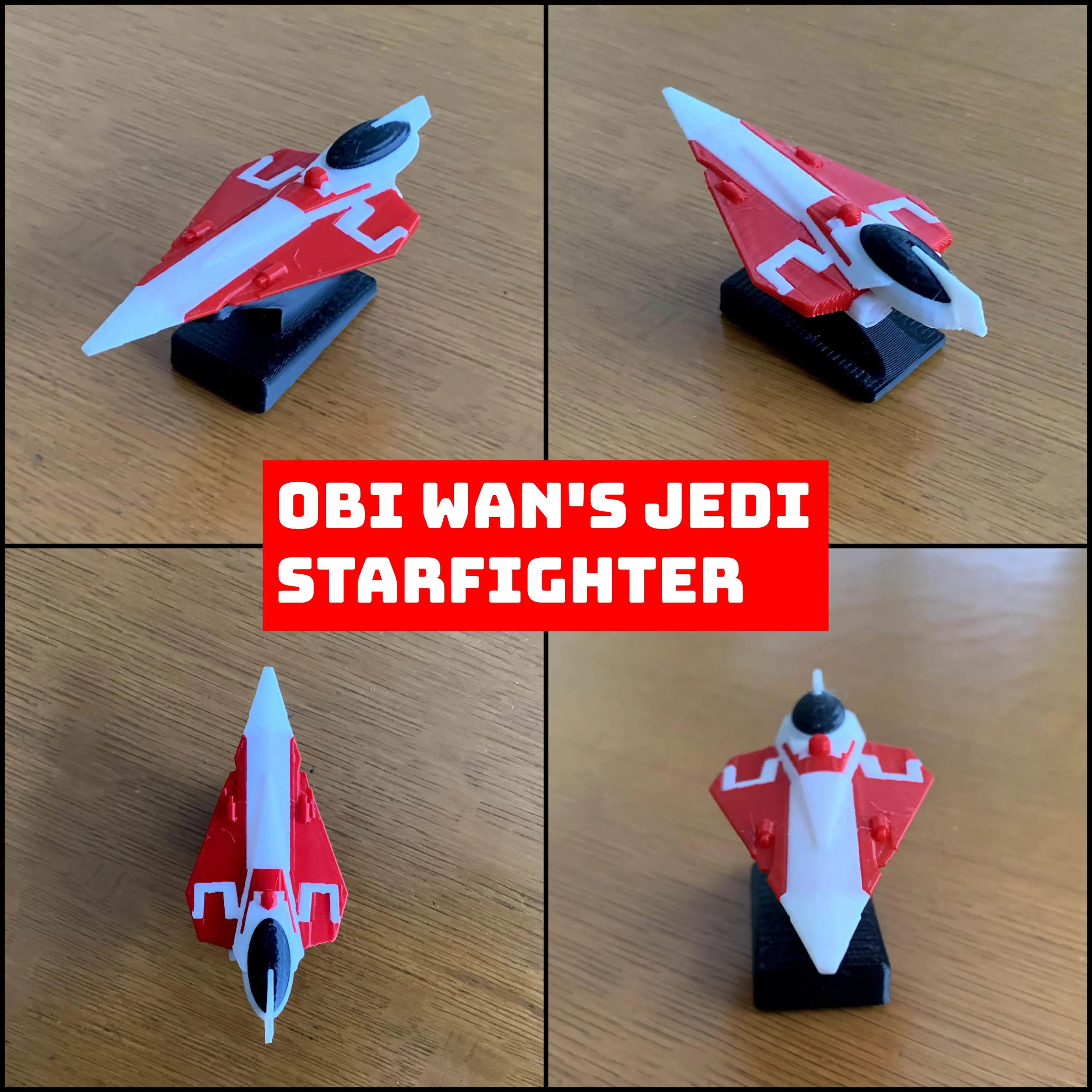 Red Kenobi Starfighter Car Dashboard Drift Ornament