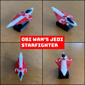 Red Kenobi Starfighter Car Dashboard Drift Ornament