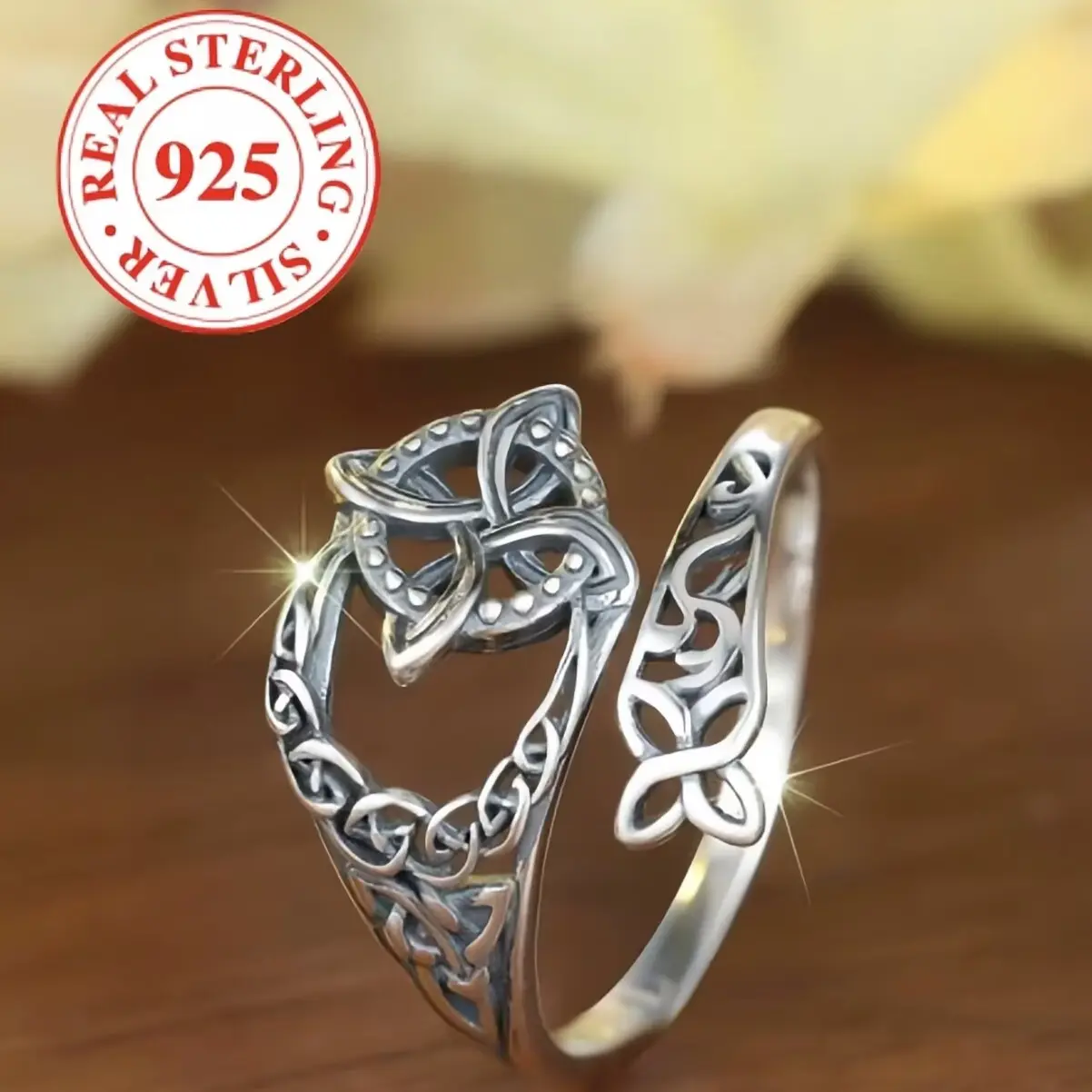 S925 Sterling Silver Vintage Cuff Ring, Vintage Inspired Ring, Fashion Jewelry for Party, Daily Clothing Decor, Trendy All-match & Exquisite Jewelry for Birthday Gift, Elegant Everyday Ring, Vintage Rings Jewelry