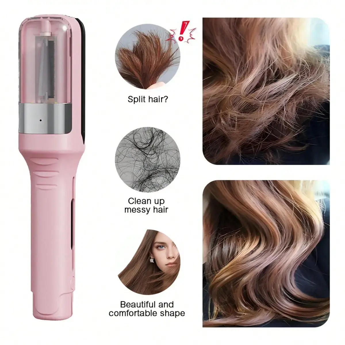 2-in-1 split hair trimmer and hair clipper, Hair styling tools, USB rechargeable split hair trimmer, hair cutting tool for damaged split hair, hair care, automatic split hair trimmer, including limite