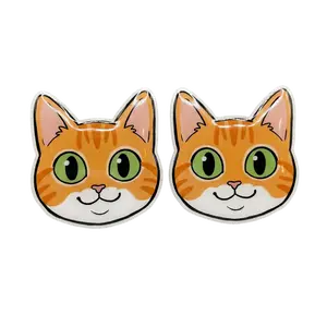 Orange Tabby Cat Stud Earrings