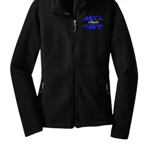 Custom Embroidered Microfleece Medical Jacket - Lightweight, Full Zip, Thin Fleece with Heart & Stethoscope Monogram