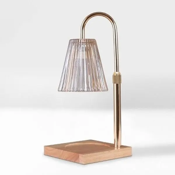Sparoom Candle Lamp Warmer Crystal Ribbed Shade