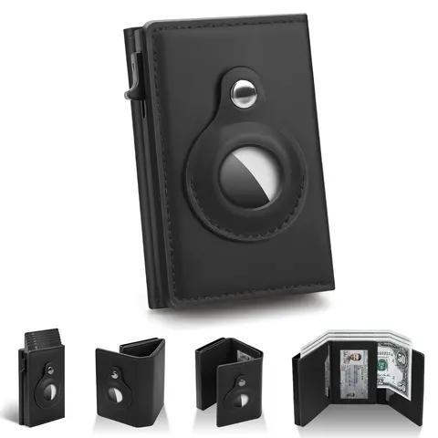 【Father’s Day Gifts for Him】Genuine Premium Leather Men’s Slim 0.83in RFID Blocking Card Holder Wallet with Pop-Up 6063-T5 Alloy Case, Minimalist Design, 9-14 Slots, ID Window, Removable Cardholder, 50+ Bills Cash Slot, Card Covers, Pocket Ready
