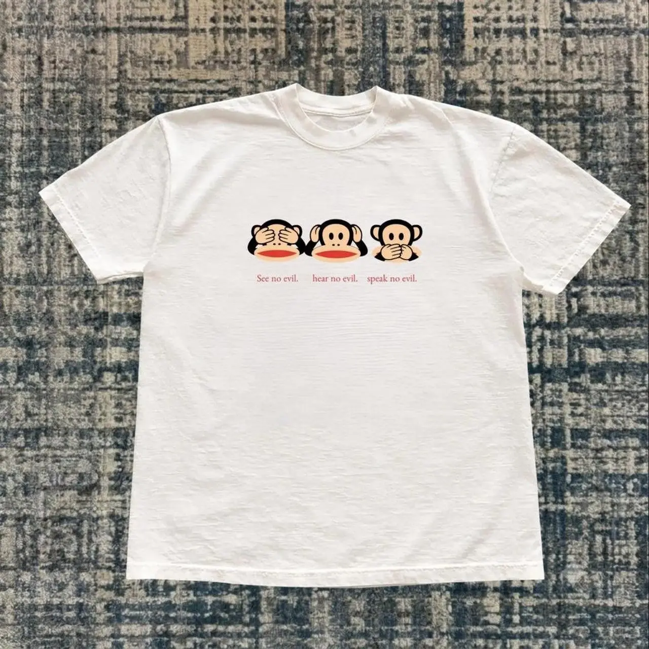 Paul Frank Baby Tee with three monkeys 'See no evil, hear no evil, speak no evil' Baby Tee, Gift Ideas, Gift For Her