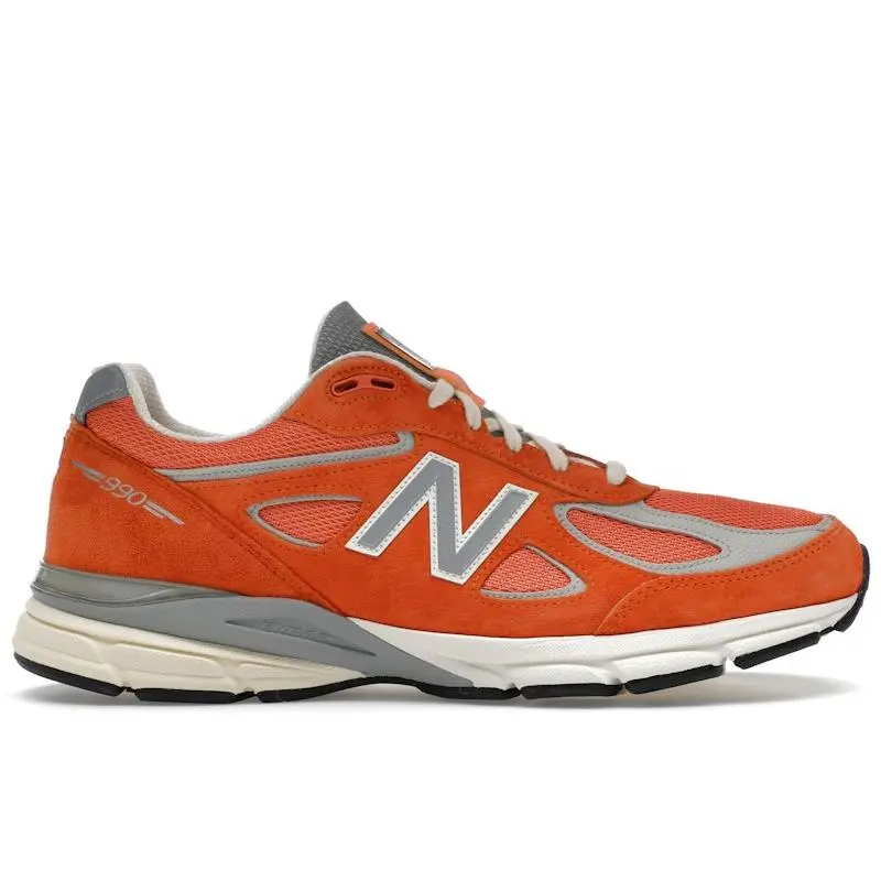 New Balance Men's 990v4 MiUSA Aime Leon Dore Red Clay Running Shoes, from StockX