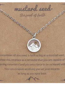Mustard Seed Mountains Pendant Necklace, Faith Jewelry for Women, Inspirational Christian Gift, Religious Symbolic Accessory, Fashion Jewelry Party