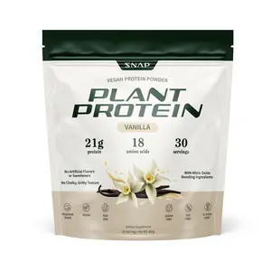 Snap Supplements - Plant Protein Powder - 30 Servings - Natural Supplement - Vanilla Flavor