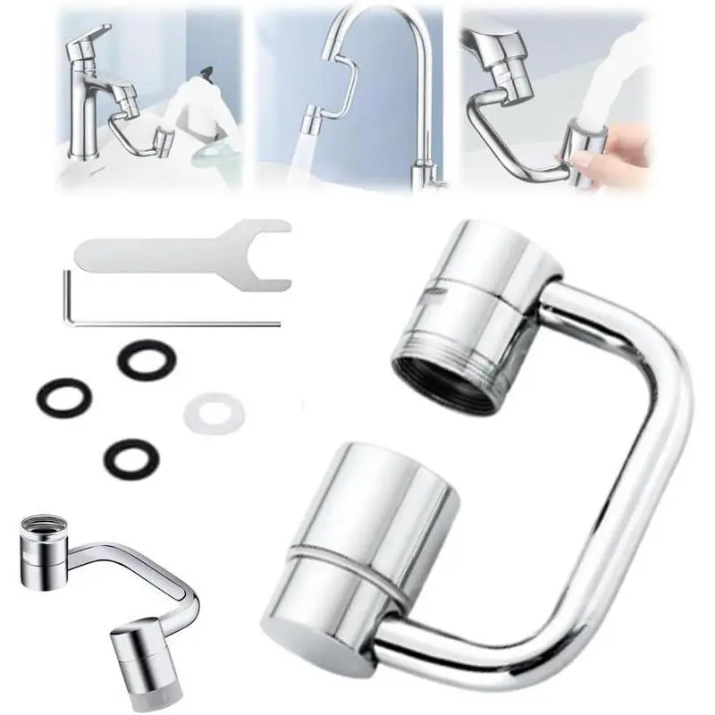 Rotatable Faucet Aerator Extension - for Effortless, Upgrade kit compatible with 95% of faucets,All-Angle Control, Rotating Swivel Faucet Aerator Extender, Kitchen Bathroom Sink Faucets Sprayer Attachment with 2 Mode Splash SummerVibes