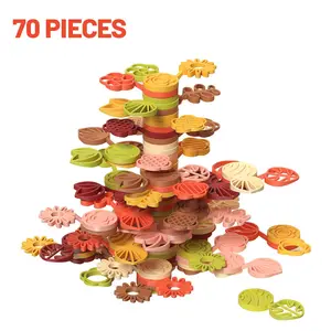 70 Pieces Building Blocks Set, Kids Balance Tree Stacking Game, Color Shape Recognition, Educational Puzzle Toy, Christmas Gifts