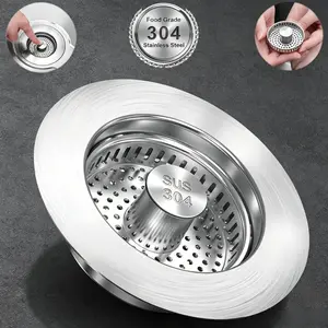 Stainless Steel 3 in 1 kitchen sinks drain strainer，Kitchen Sink Drain Stopper,Pop up Sink Stopper with Copper Bounce Core,Sinks Food Catcher for US Standard 3-1/2 inch Sus304 Sus304-s anti-clogging basket