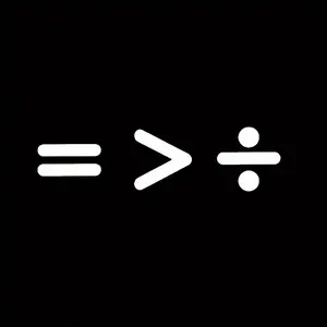 1PC Street Trendy Minimalist Math Fun Logo Sticker Stick it on car windows . This  "= > ÷" math symbol combination decor instantly has a rational cool vibe. Science student groups can use it as a super minimalist math fun-stylish trendy decoration