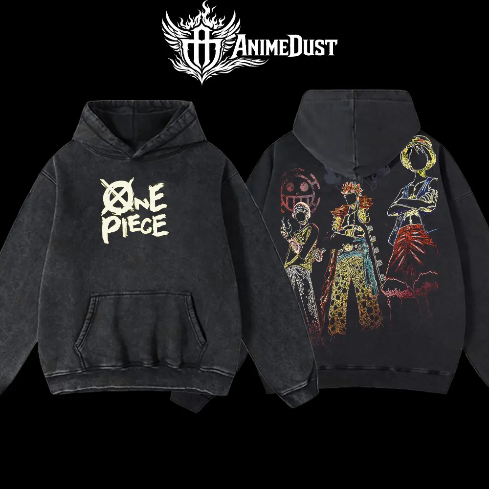 Pirate King Anime Tee, Premium Oversized Washed Shirt, Manga Graphic T-Shirt, Japanese Streetwear Gift For Anime Lovers