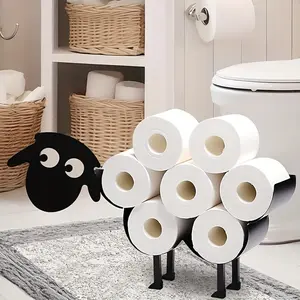 Sheep Design Toilet Paper Holder, 1 Count Metal Toilet Paper Storage Rack, Creative Tissue Holder for Home Bathroom, Home Organizer