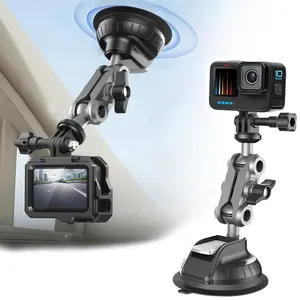 Camera Suction Cup Mount Car Windshield 1/4" Mounting for Gopro DSLR Action Camera with Powerful Suction, 360° Flexibility, and High Quality Material