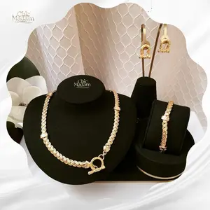 High-Quality Jewelry Set for women | Three Pcs Set | Luxury 10 years anti-tarnishing Alloy Cooper Jewelry | Necklace, Bracelet,Earrings (Nana)