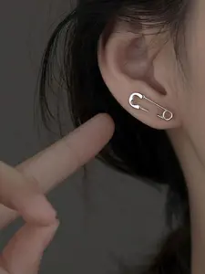 Mini Fishhook Design Stud Earrings, Fashionable Earrings for Women & Girls, Trendy All-match & Exquisite Jewelry for Birthday Gift, High Quality Earrings