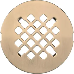 4 ¼" Champagne Bronze Snap-in Shower Drain Cover - New Brass Replacement 4.25" OD Shower Drain Strainer - Easy Install - Premium Round Solid Brass Construction