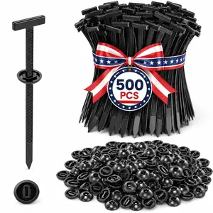 500PCS Nylon Universal Cable Tie Buckle, Zip Ties Heavy Duty with Pin & Button Design, Car Daily Repair, Applicable Toengine Lower Guard Plates, Fender Linings, Fenders, Trunkclips