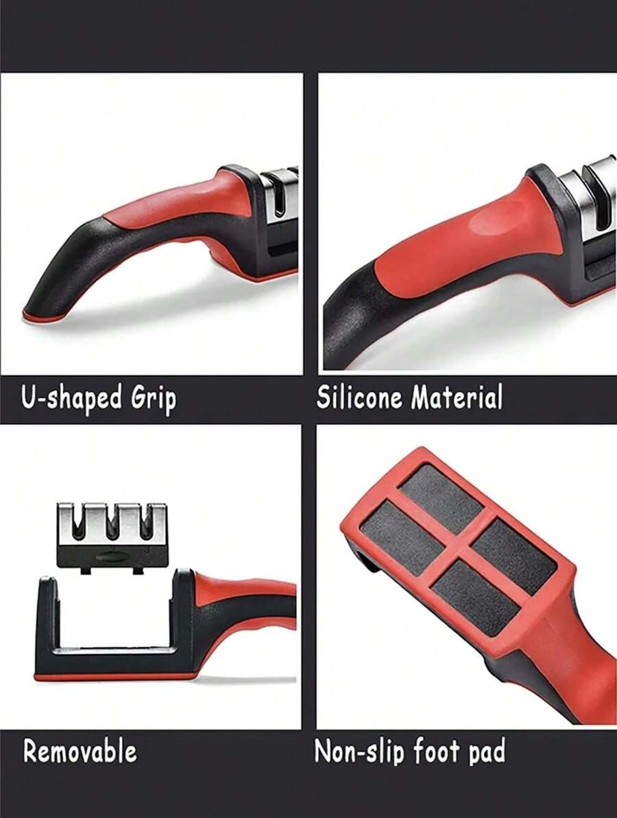 Sharpener Four-Section Rapid Sharpening Diamond Sharpening Multifunctional Sharpening Kitchen Knife Sharpening Stone Hand-Held Sharpening,Kitchen Accessories,Cocina