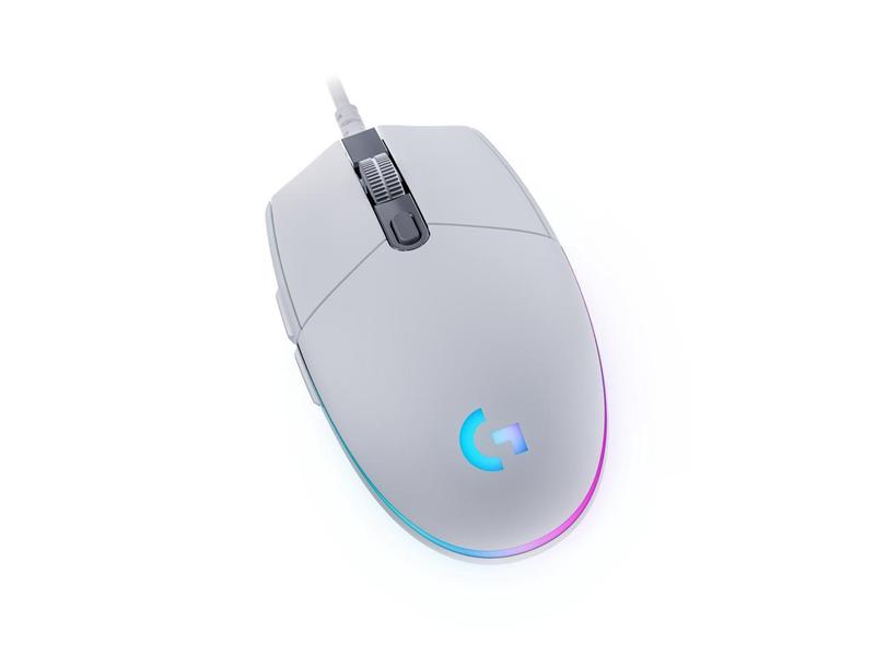 Logitech G203 Wired Gaming Mouse, 8,000 DPI, Rainbow Optical Effect LIGHTSYNC RGB, 6 Programmable Buttons, On-Board Memory, Screen Mapping, PC/Mac Computer and Laptop Compatible - White