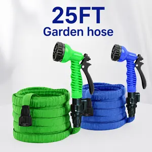 25 FT Flexible water hose for garden，Lightweight garden hose,US Standard kink-resistant design,Blue/green multi-color option，Garden watering, Lawn irrigation, Patio cleaning, Car washing, Pet bathing, Outdoor gardening,Beginner gardeners.#GardeningTools