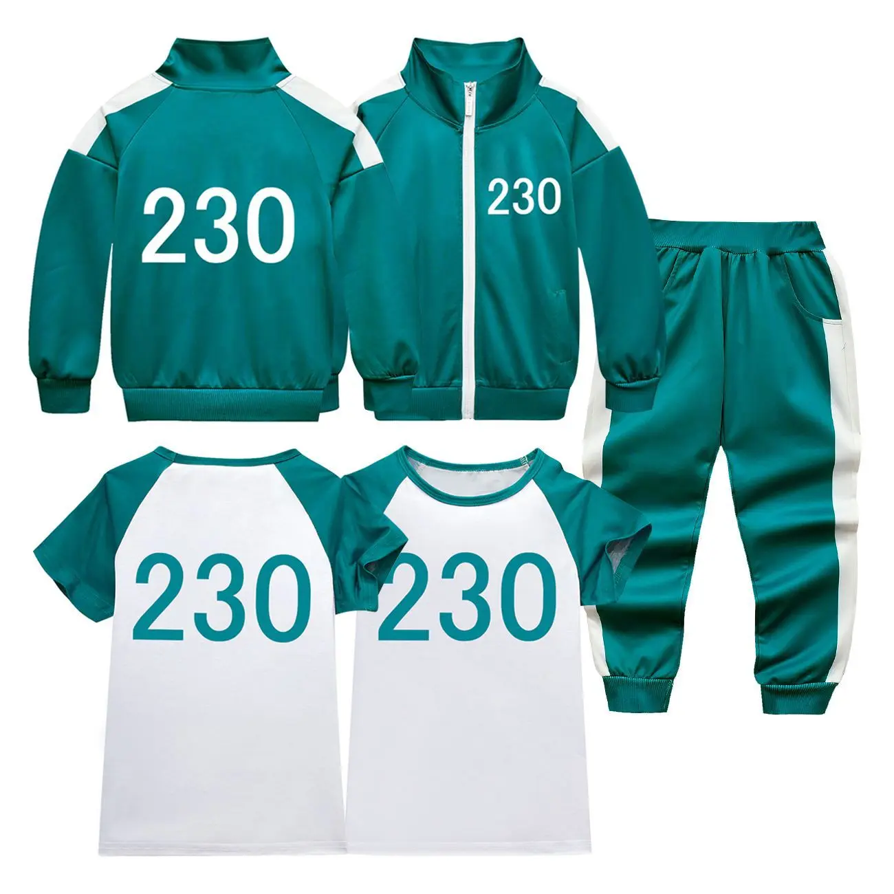 230 jacket+double sided printed T+pants