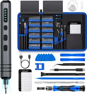 Mini Electric  Set 140-IN-1:  Small Electric  Cordless - 120 Precision Bits, 5 Torque Settings, LED Light,  Power  Repair Tool Kit for PC RC Electronics
