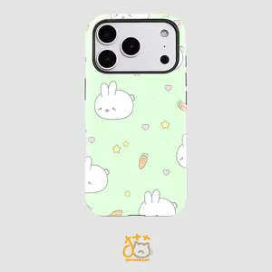 cute bunny, carrot, star, and film-integrated phone case. Practical, eco-friendly, non-slip, drop-proof, Shockproof, and protective, compatible with iPhone 17-11 Pro, Pro Max, and Plus. A perfect phone case gift for family and friends.