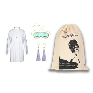 Audrey in a Bag Premium Iconic Holly Complete Sleep Costume Set with Tassel Earrings – Elegant Halloween & Everyday Loungewear
