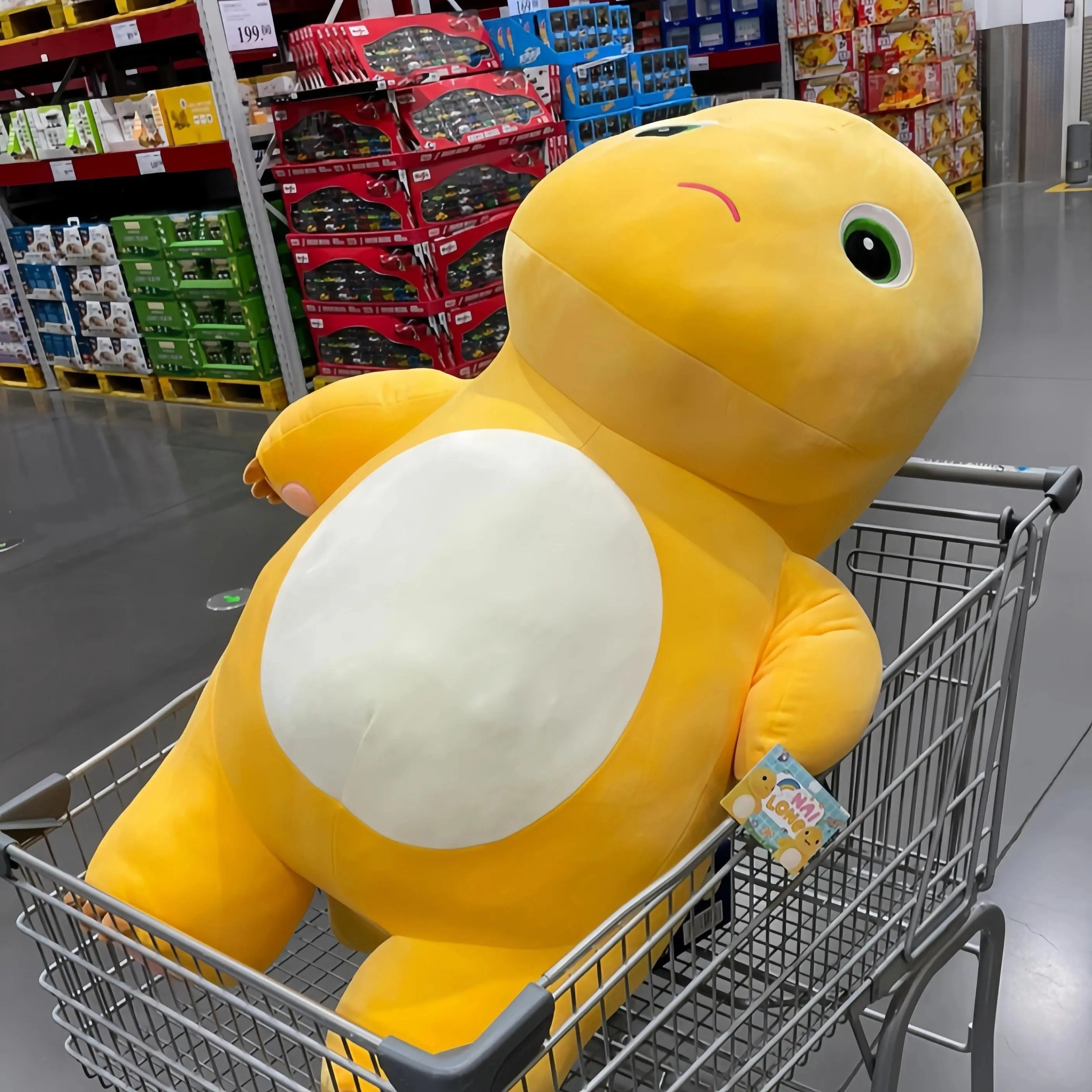 Cute Big-Size Yellow Milk Dinosaur Soft Plush Toy, Close Unisex Stuffed Animal, Open Huggable Appease Pillow, Christmas Gift for Kids, Nailong