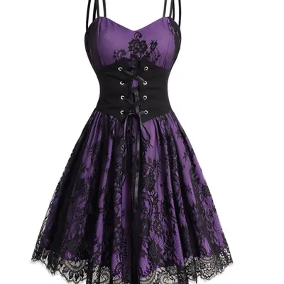 Black and Purple Witch Mini Dress - TikTok Shop Black and Purple Witch Mini Dress - TikTok Shop