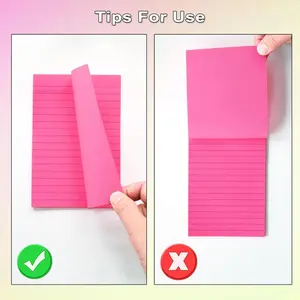 “9-Pack Lined Sticky Notes – 4x6 in Large Ruled Post-Its in 9 Bright Colors, Super Sticky Memo Pads for Office, School & Home”