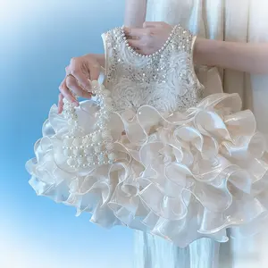 Girls 2026 New Summer Princess Birthday Party Dress Sleeveless Ruffled Tulle Skirt Color Fitted Partywear Chic Young Girls Attire Standalone Dress