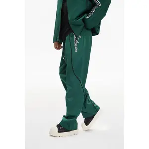 Valabasas - Flare Satin Track pants - Green - Oversized