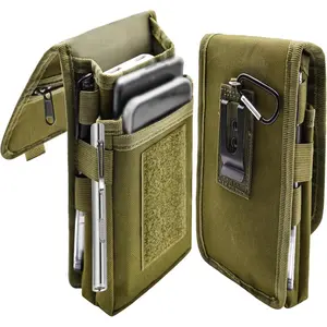 X-SBB19  Dual Phone Holster, Large Smartphone Pouch, Belt Cell Phone Holder for iPhone 16/15/14 Pro Max & Samsung Phones, Compatible with Power Bank, for Work, Hiking, Camping, Barbecue, Rescue (XL)