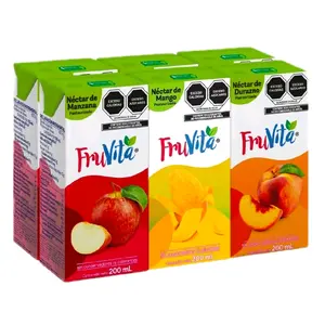 6 Pack Jugos Fruvita  Mix 3Sabores Durazno,Manzana y Mango 200ml c/u