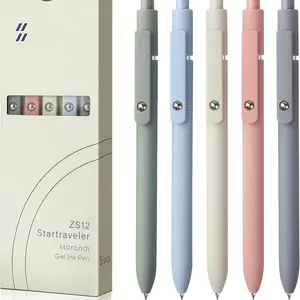 5pcs Gel Pens Quick Dry Ink Pens Fine Point Premium Retractable Rolling Ball Gel Pens Black Ink Smooth Writing for School Office Home