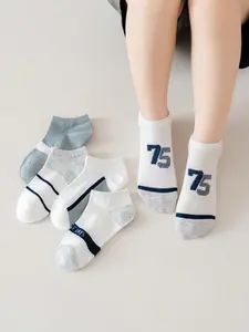Kids Socks 5 Pairs, Boys Girls Spring Summer Thin Comfortable Soft, Low Cut Breathable Mesh Sports Socks, School Daily Outdoor Activities