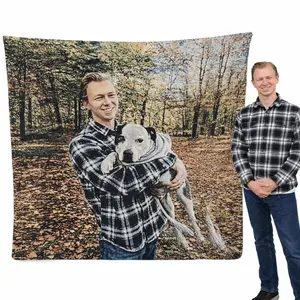 Custom Photo Flannel Throw Blanket – Lightweight, Soft, and Plush – Suitable for All Seasons – Personalized Gift for Couples, Girlfriends, and Boyfriends