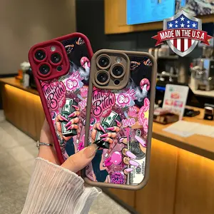 Trendy Pink Money Girl Collage Aesthetic Phone resistant Case for iPhone Samsung 17 16 15 14 Pro Max 13 12 11 XR XS Plus Air Galaxy S25 S24 S23 S22 A71 A56 A55 A54 A53 A52 Shockproof protective Anti-Drop Durable Soft TPU fashion cover gift for boy girl