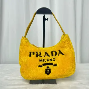 Pre-owned PRADA Ginger Yellow Fuzzy Hobo Shoulder Bag|20564814 WWL